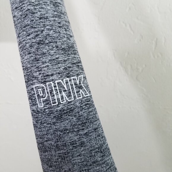 PINK Victoria's Secret Seamless Long Sleeve Thumbhole Crop Top Gray Size M - Picture 3 of 5